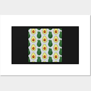 Avocado Pattern Gray Background Posters and Art